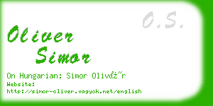 oliver simor business card